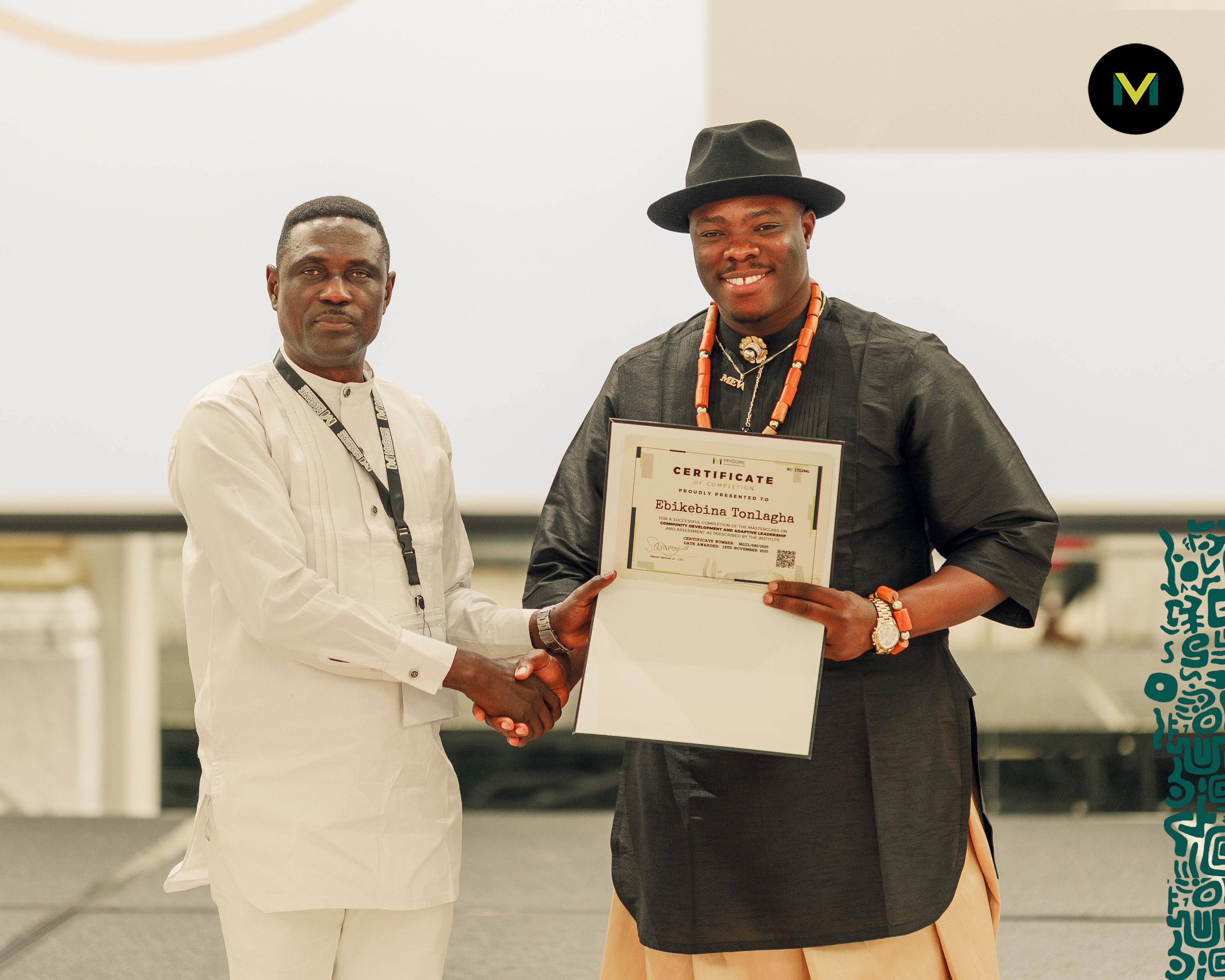CEO presenting certifications to delegates